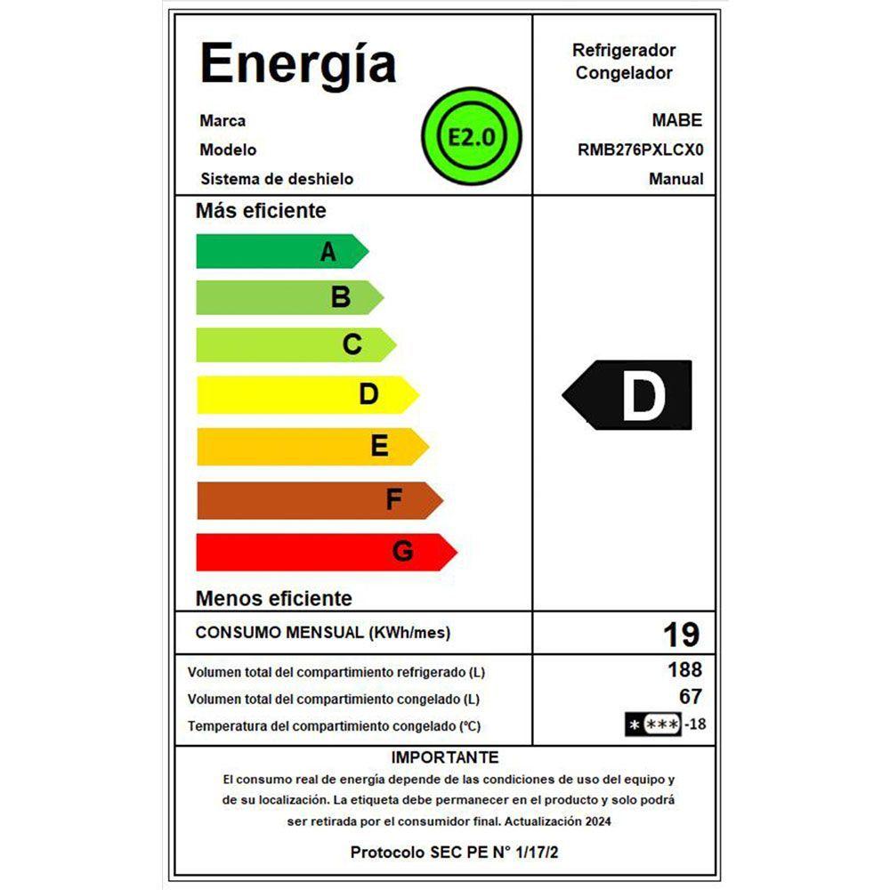 Refrigerador Frost 276 L Brutos Inox Mabe RMB276PXLCX0-4