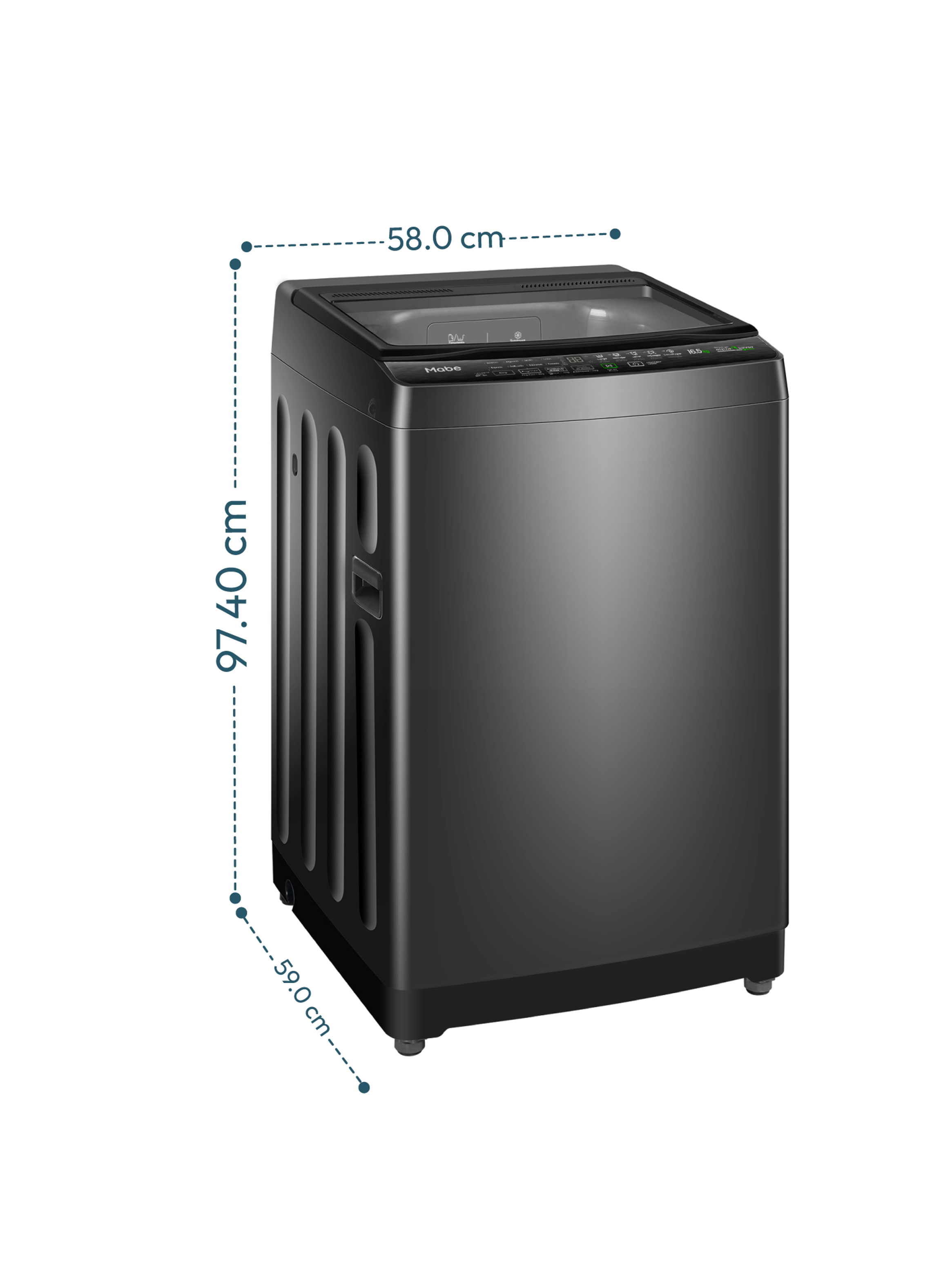 Lavadora Automática 16.5 Kg Diamond Gray Mabe LMA6120WDGCL0-2