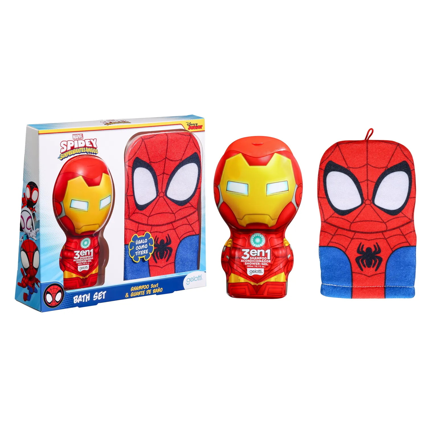 Set Shampoo 3 en 1 Guante De Baño Spidey GELATTI-1