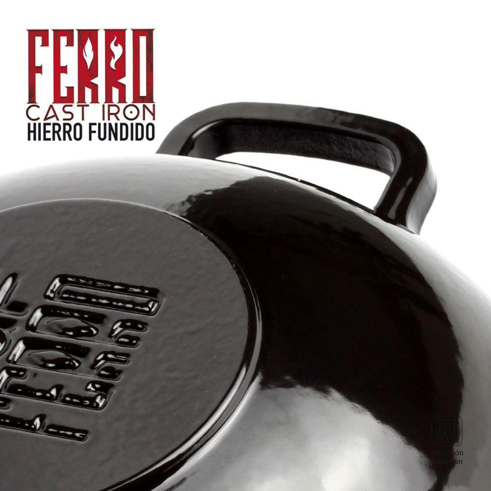 Wok Magefesa Ferro 30 cm Hierro Fundido Negro-3