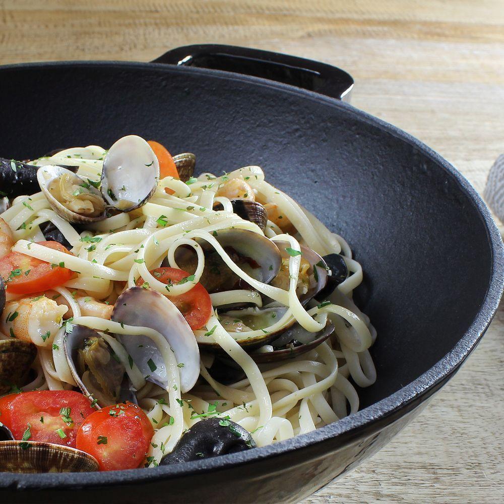 Wok Magefesa Ferro 30 cm Hierro Fundido Negro-4