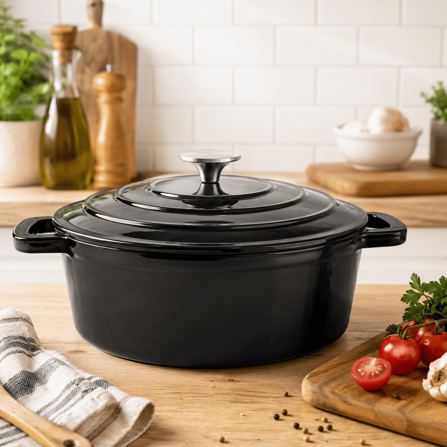 Olla Oval Magefesa Ferro 28 cm Negra-1