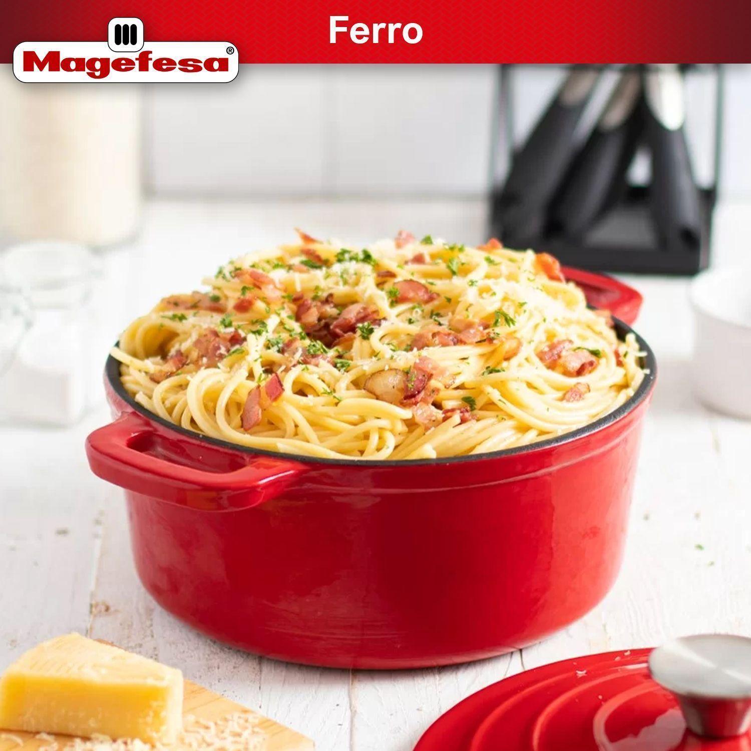 Olla Oval Magefesa Ferro 24 cm Roja-1