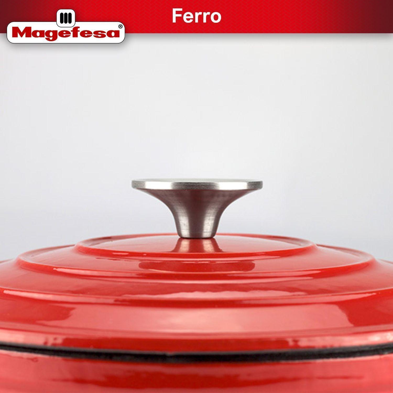 Olla Oval Magefesa Ferro 24 cm Roja-3