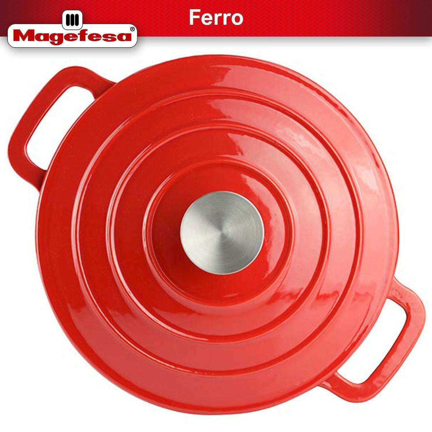 Olla Oval Magefesa Ferro 24 cm Roja-5