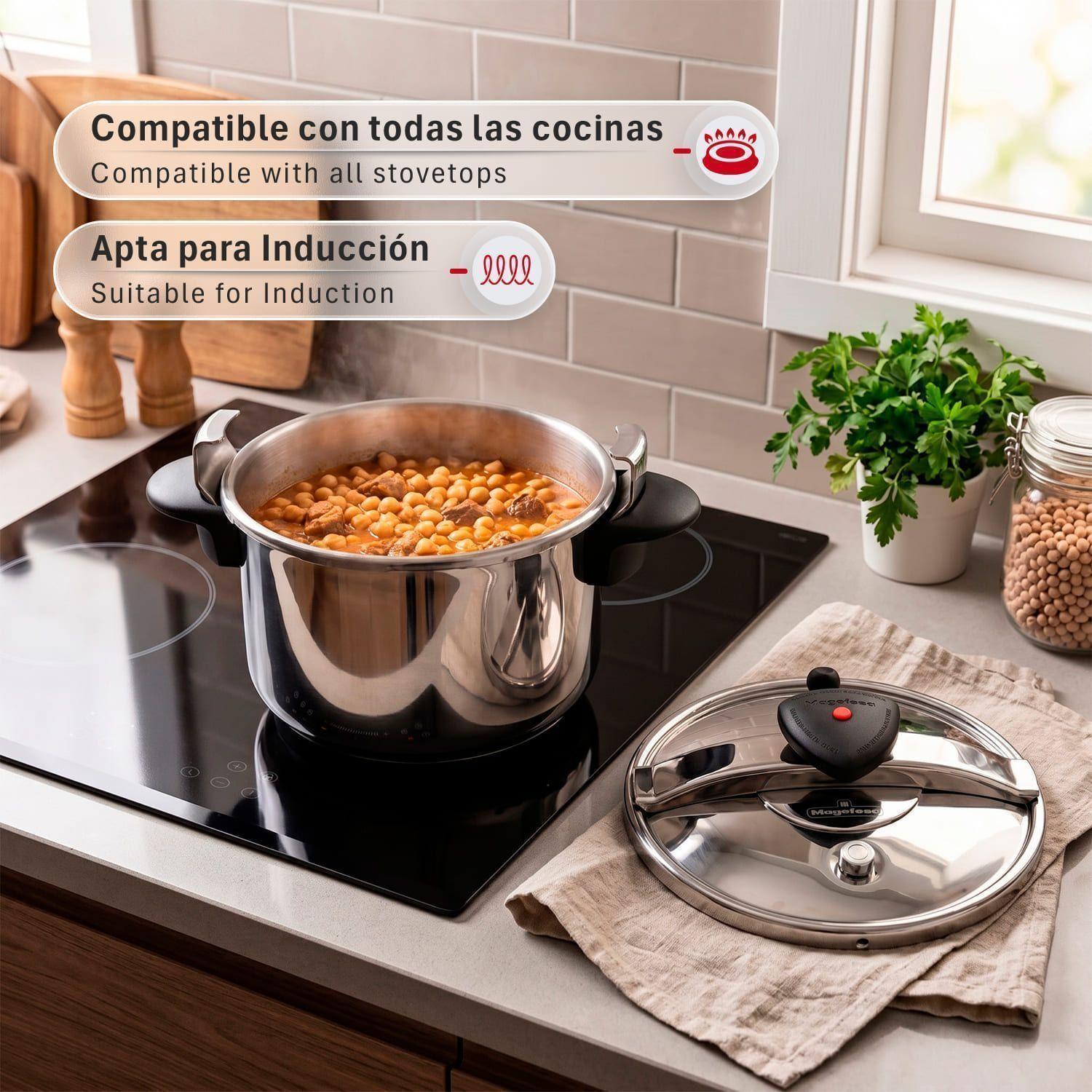 Olla a Presión Magefesa Star Recta 12 Litros Acero Inoxidable 18/10-2