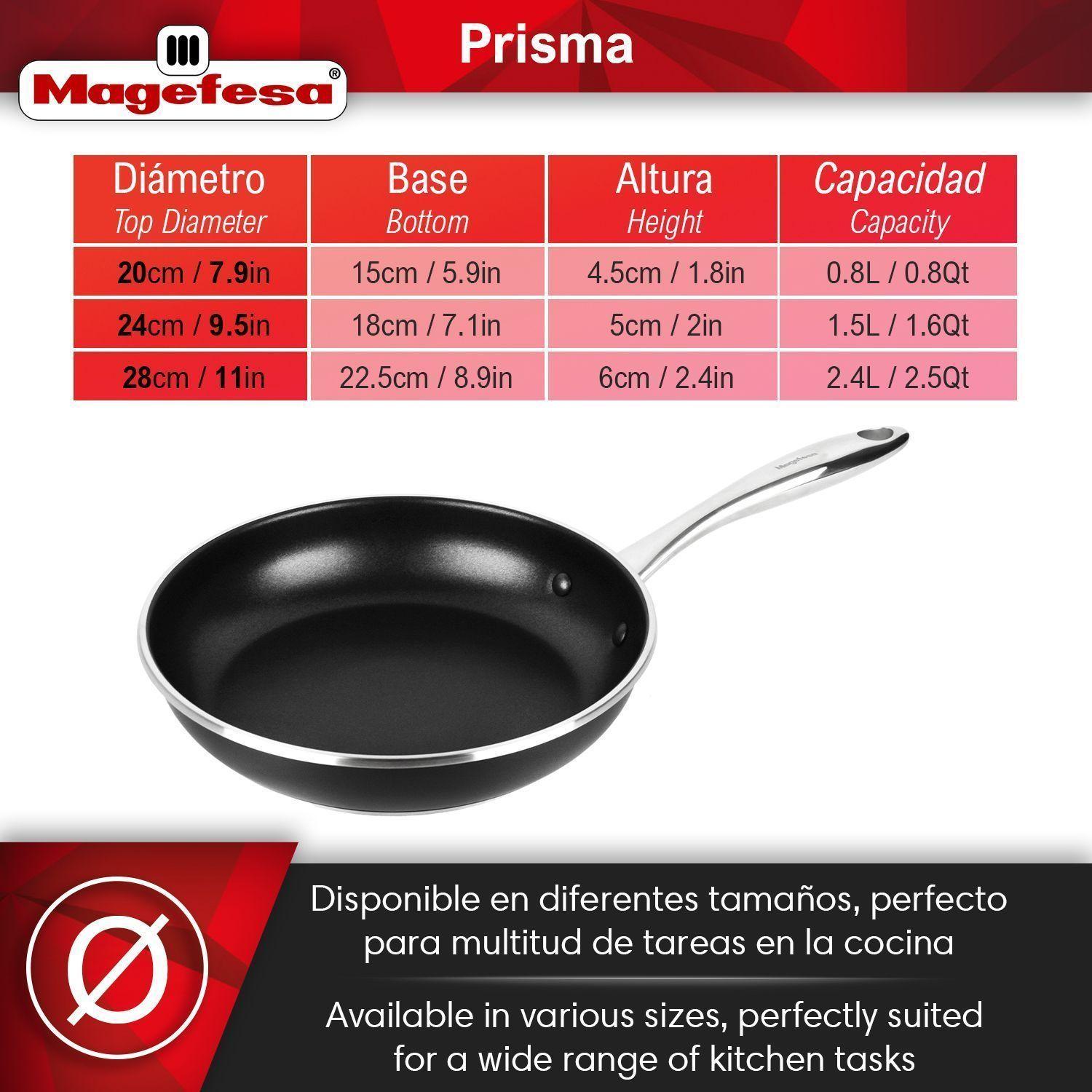 Sartén Magefesa Prisma 24 cm Acero Inoxidable Antiadherente-2