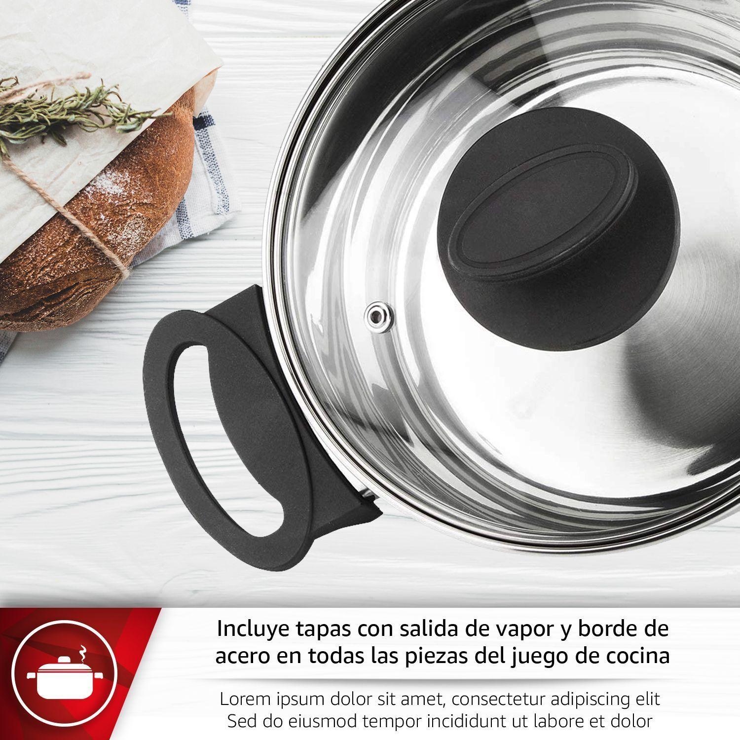 Batería de Cocina Magefesa Style Plateado 5 Piezas-2
