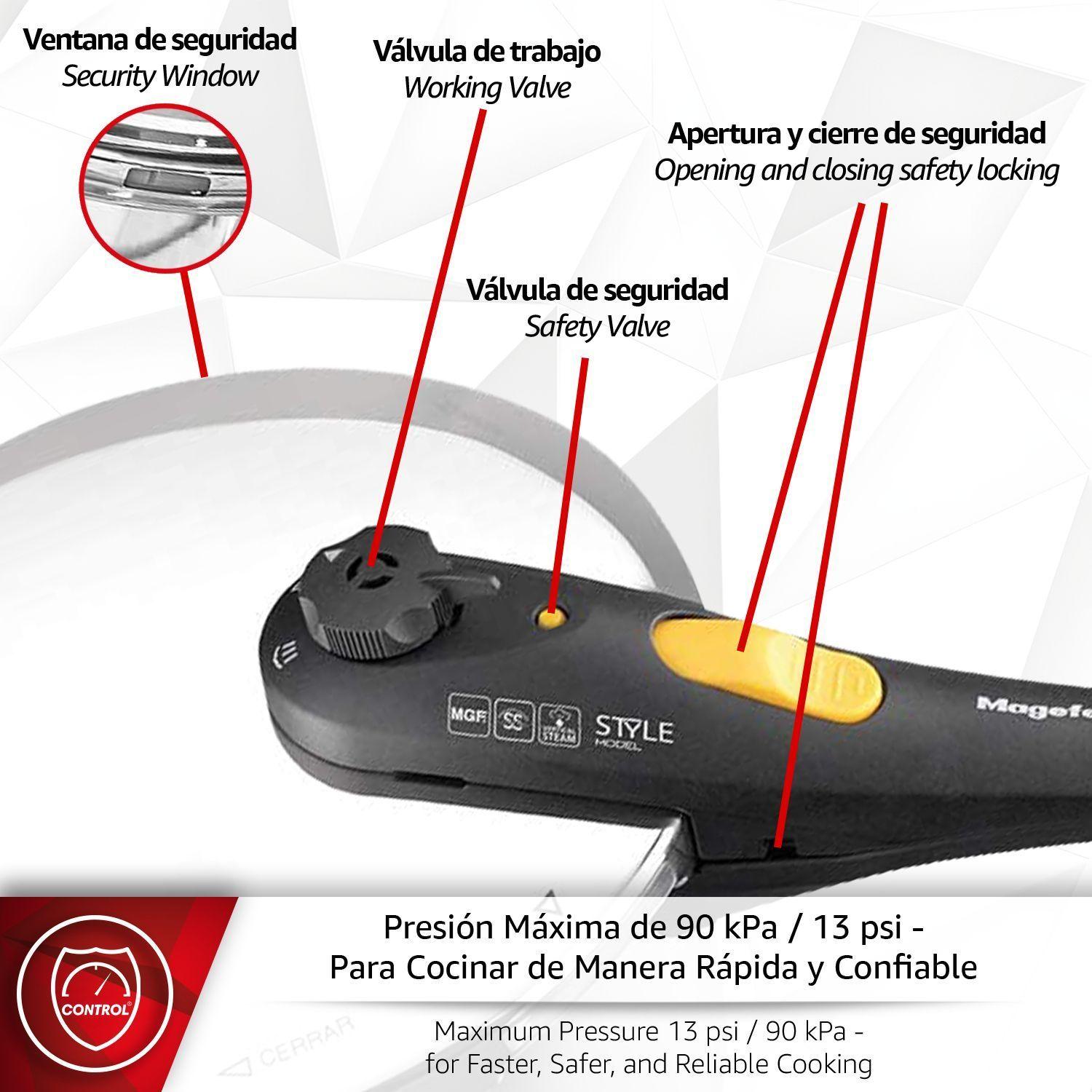 Olla a Presión Magefesa Style 6L Acero Inoxidable-5