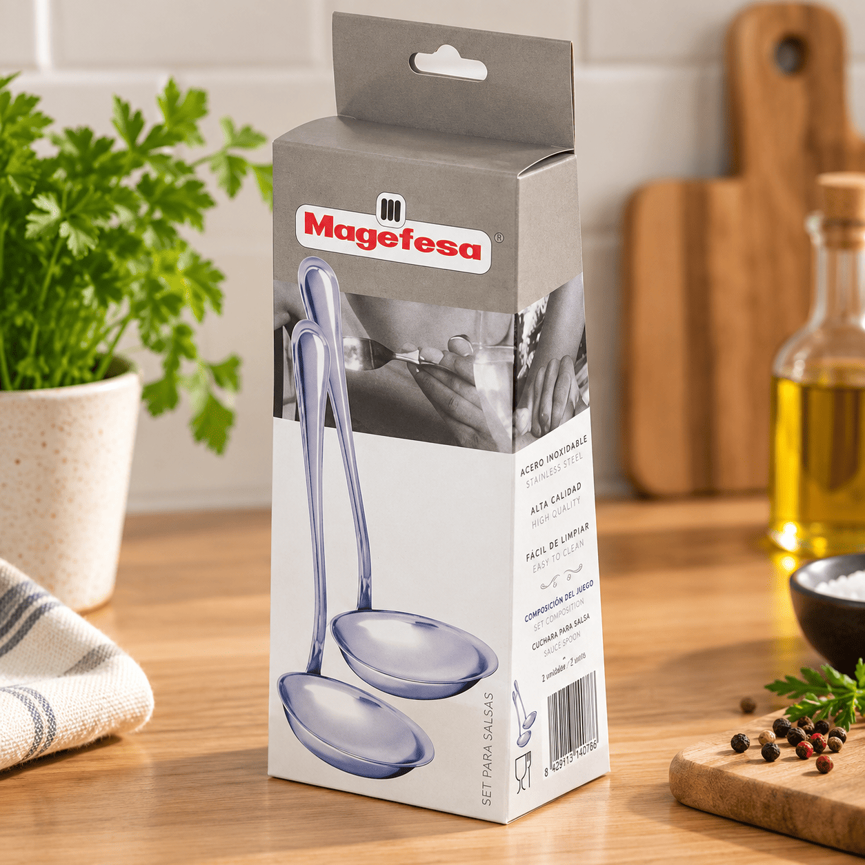 Set Cucharas para Salsa Magefesa Córdoba 610 2 Piezas Acero Inoxidable-1
