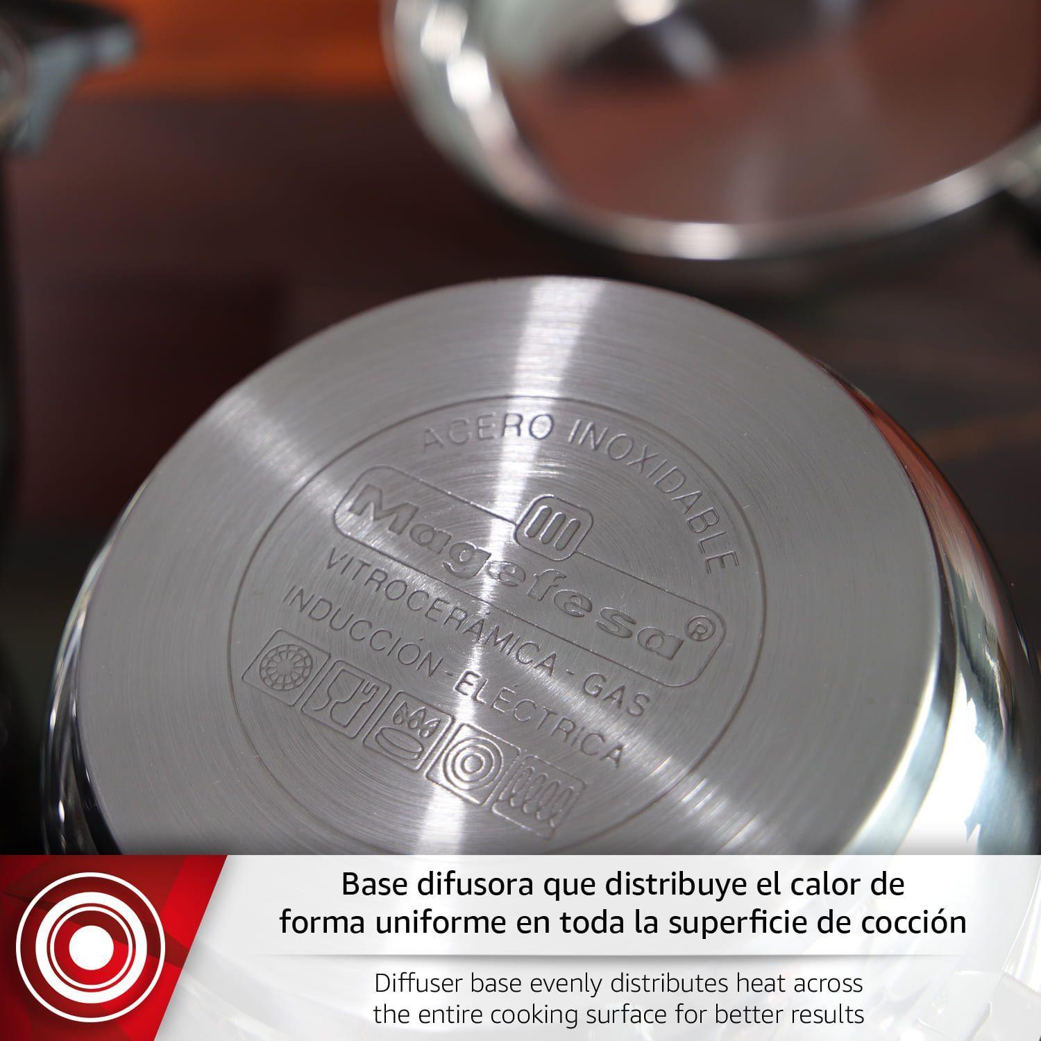 Batería de Cocina Magefesa Style 9 Piezas Acero Inoxidable-1