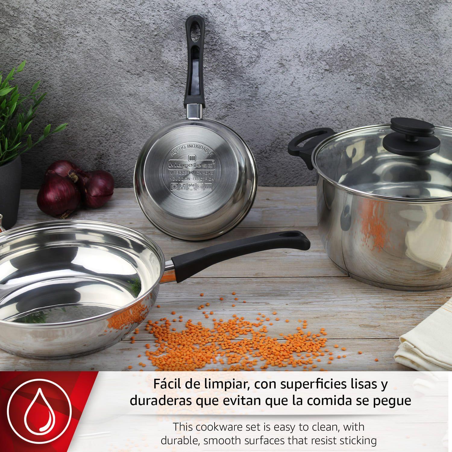 Batería de Cocina Magefesa Style 9 Piezas Acero Inoxidable-2