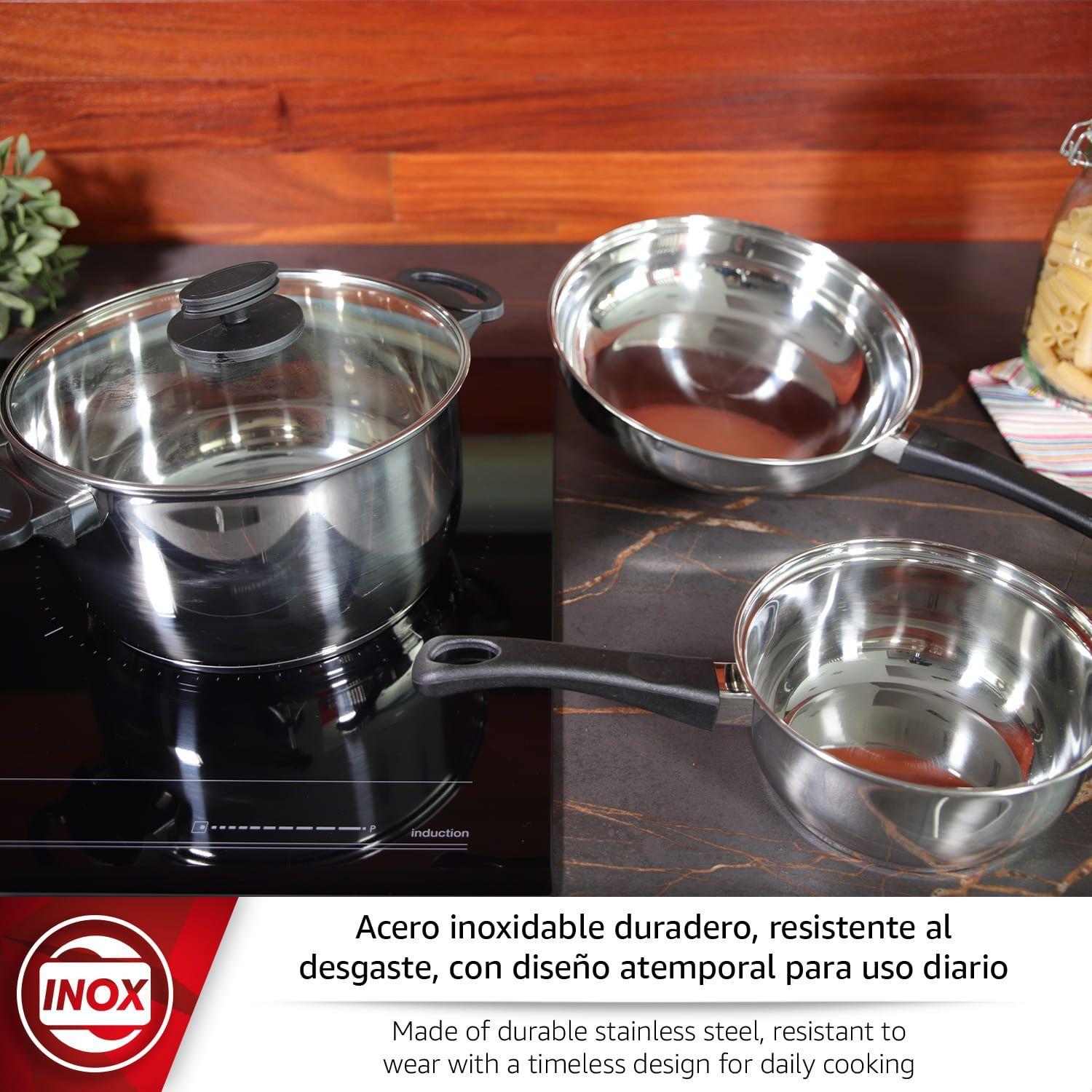 Batería de Cocina Magefesa Style 9 Piezas Acero Inoxidable-3