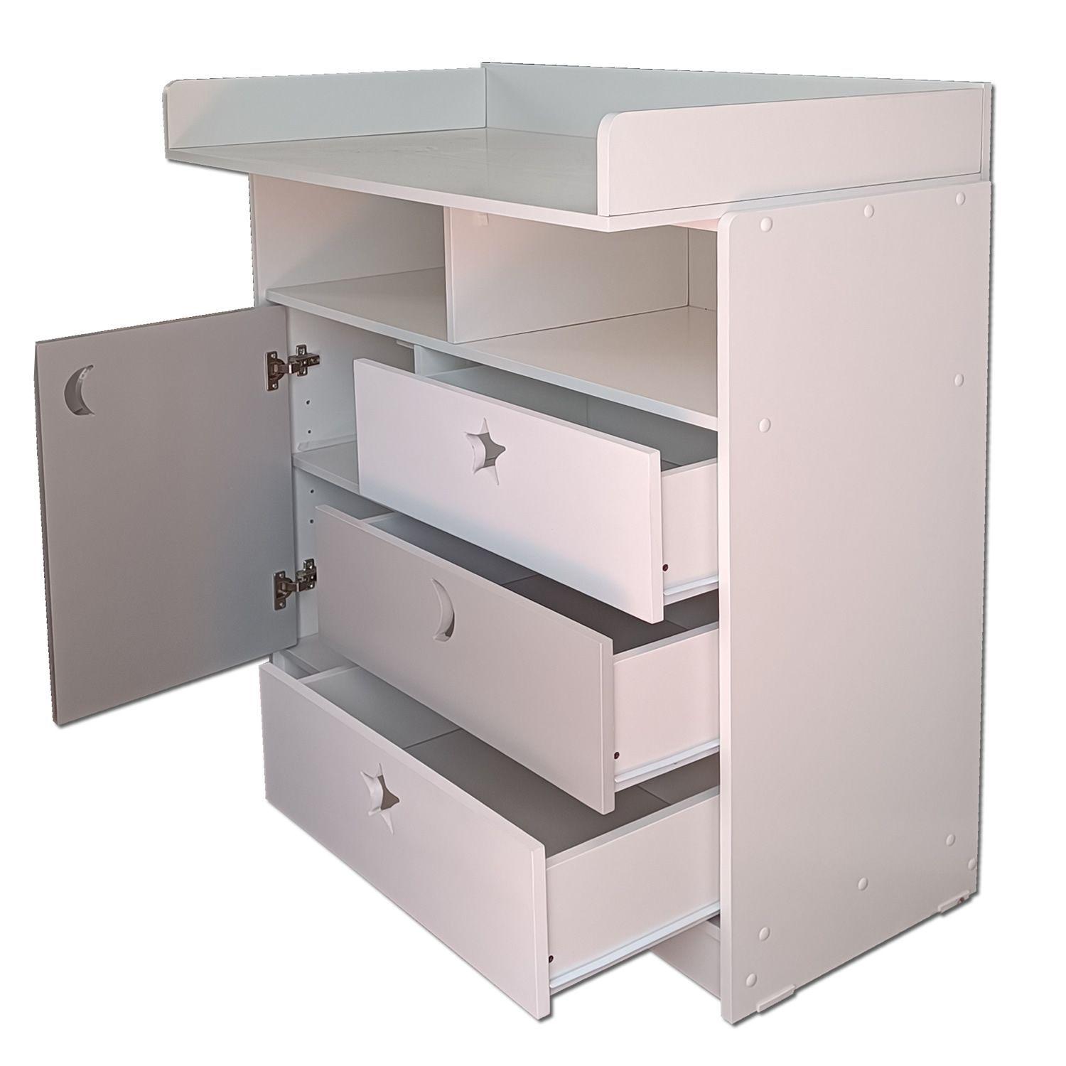 Comoda Mudador Blanco Gris-2