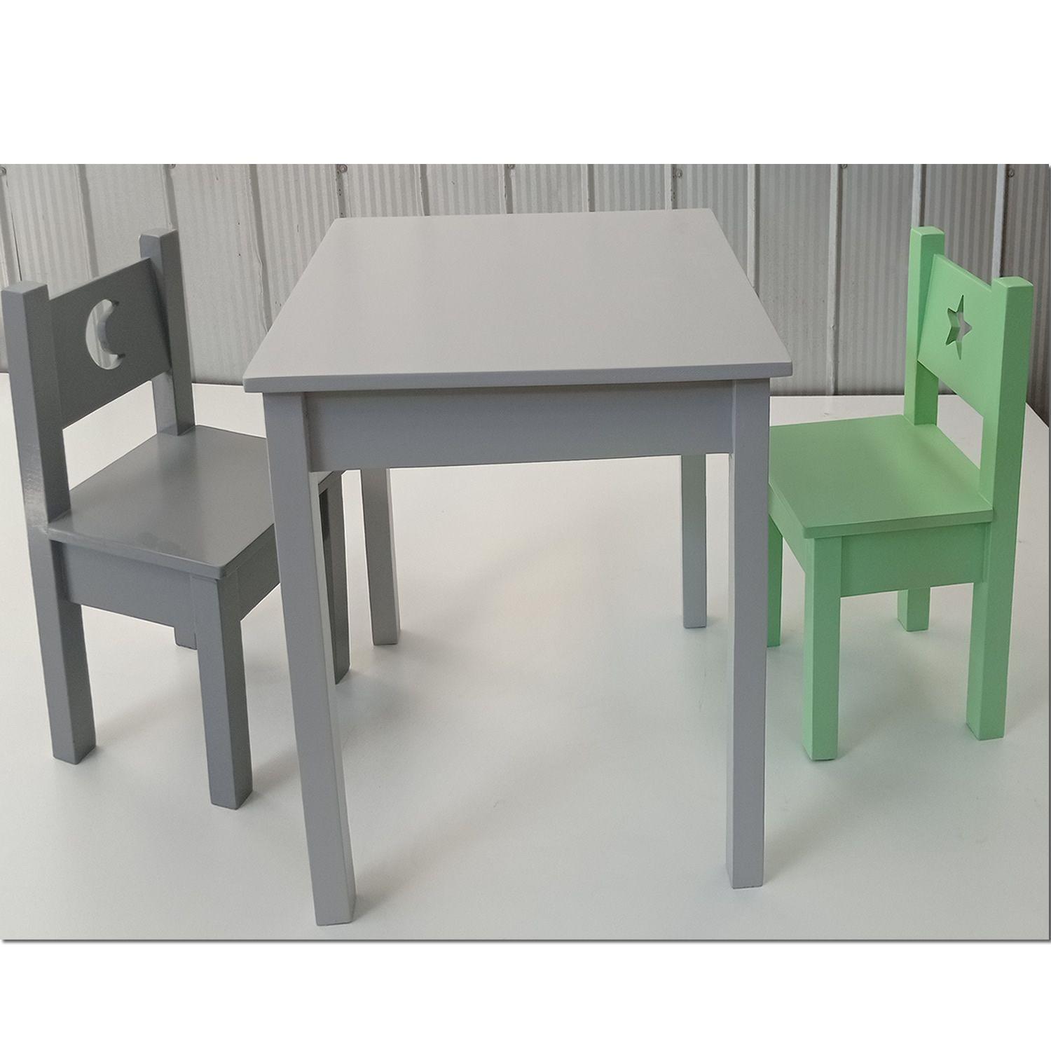 Mesa 2 sillas Verde Gris-4
