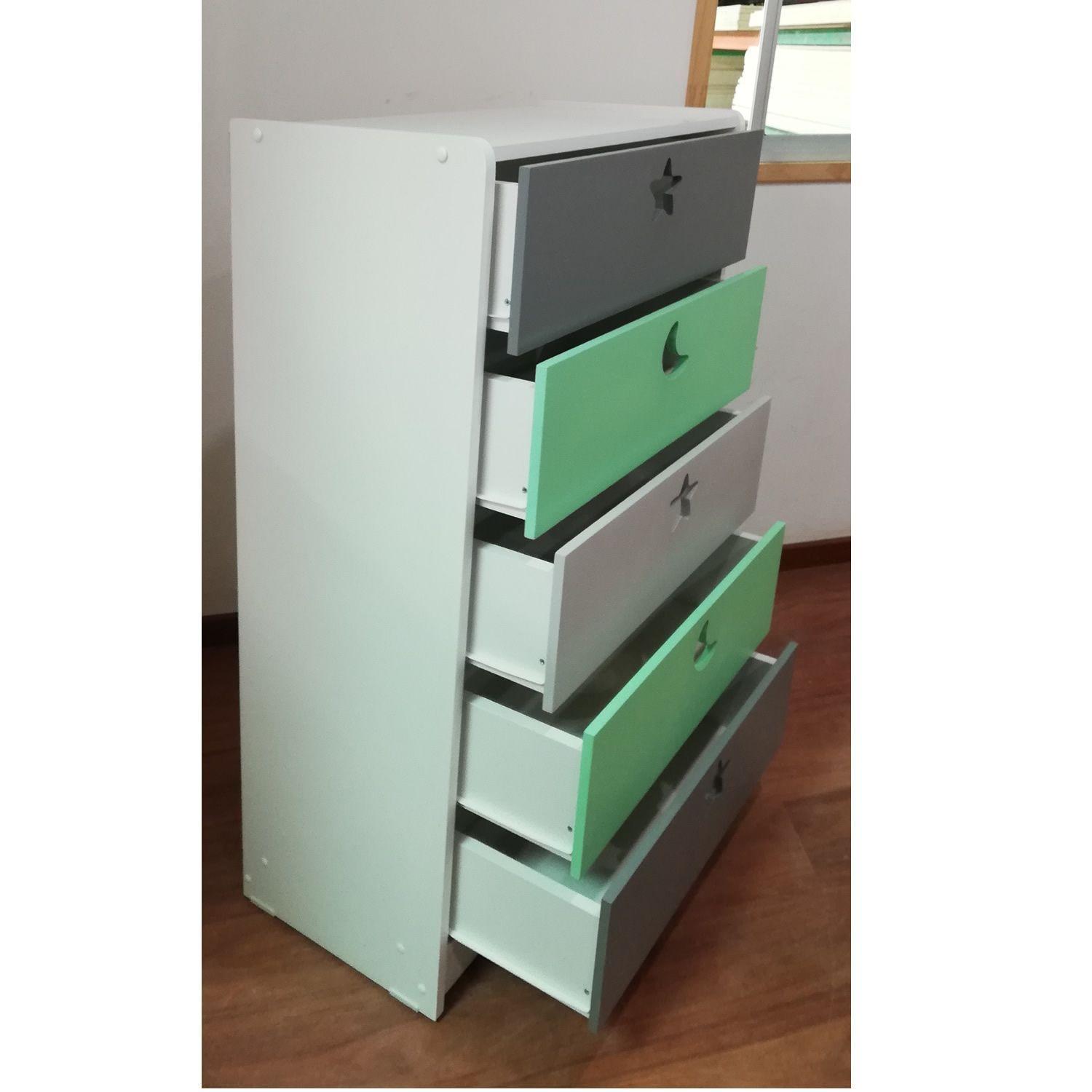 Cajonera 5 C Verde Gris-3
