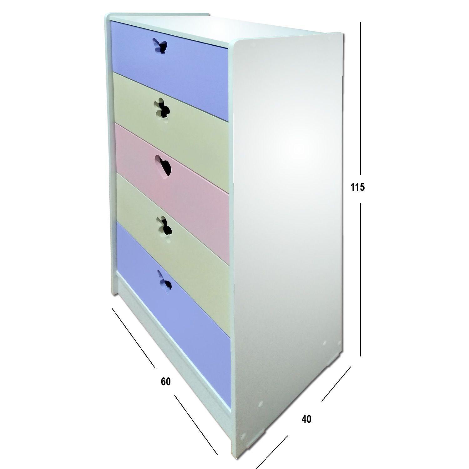 Cajonera 5 C Crema Lila-2