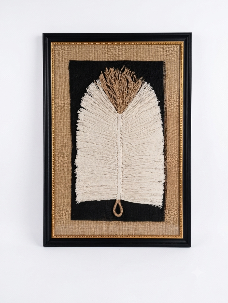 CUADRO PLUMA XL MACRAME EN ALGODON-0