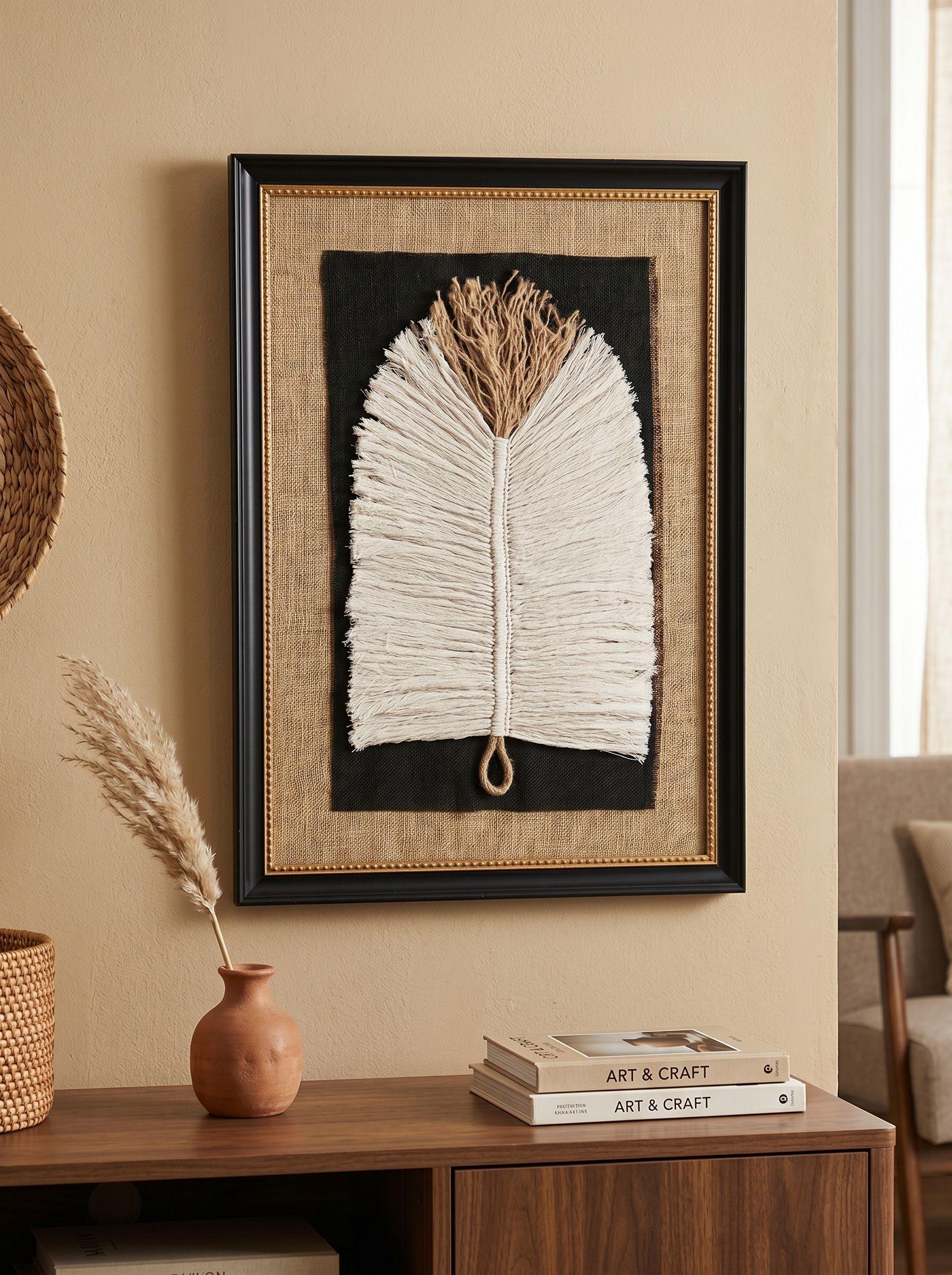 CUADRO PLUMA XL MACRAME EN ALGODON-1