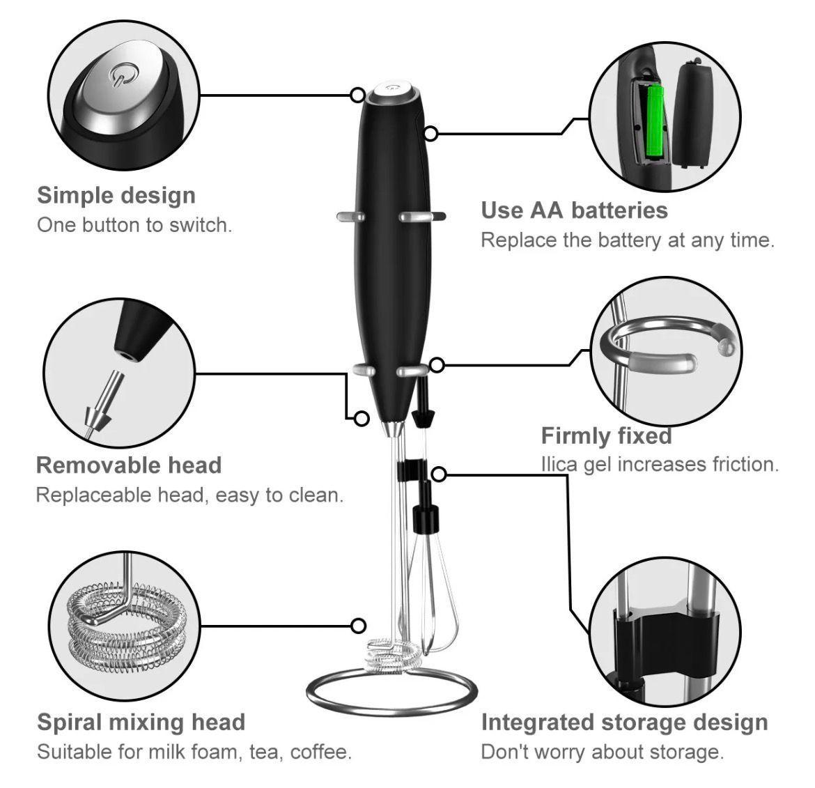 Revolvedor Port til Mini Batidor El ctrico Con Soporte Caf-4