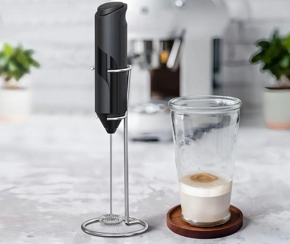 Revolvedor Portátil Mini Batidor Eléctrico Con Soporte Café-3