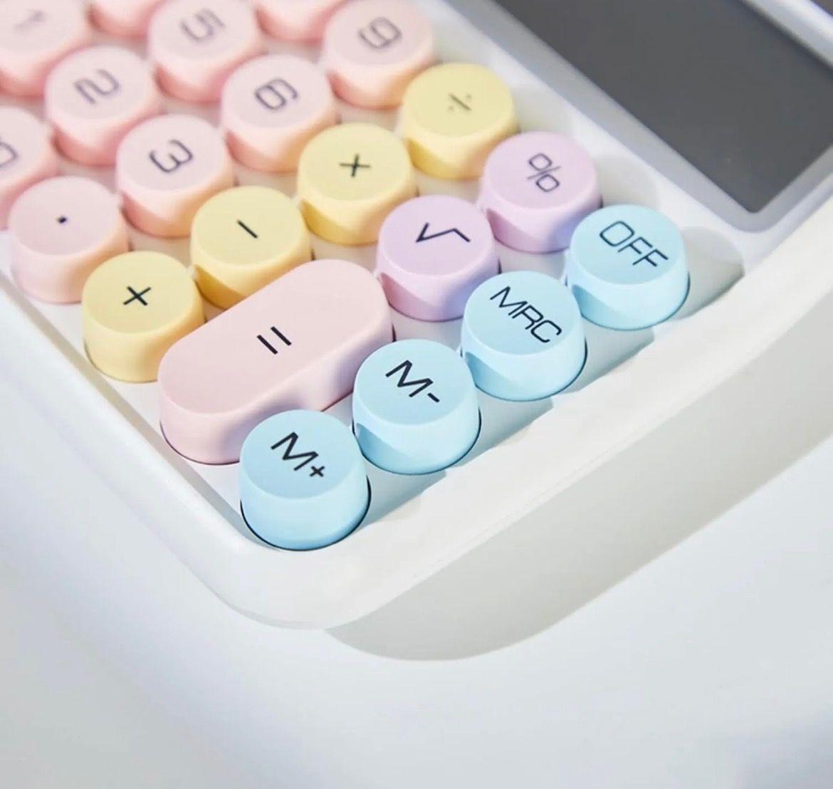 Calculadora Pantalla Grande Modelo Coreano Retro Blanco-2