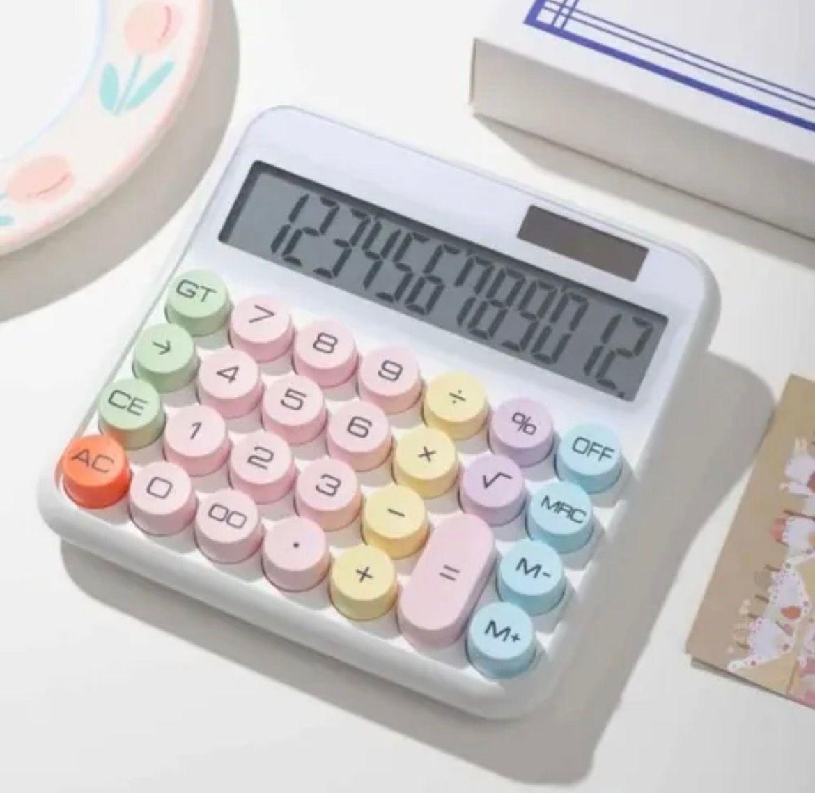 Calculadora Pantalla Grande Modelo Coreano Retro Blanco-4