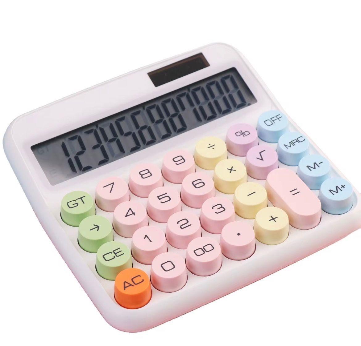 Calculadora Pantalla Grande Modelo Coreano Retro Blanco-5