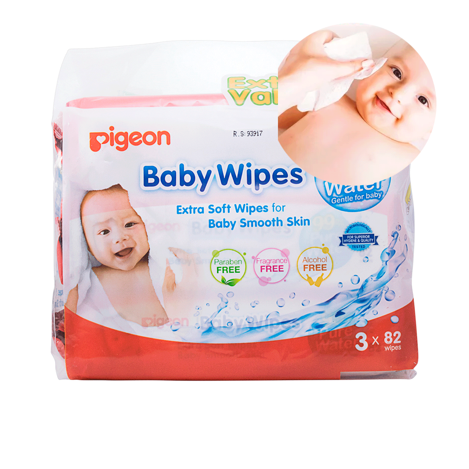 Toallitas Humedas Baby Wipes 99% Agua 82u Pack X3 Pigeon-0