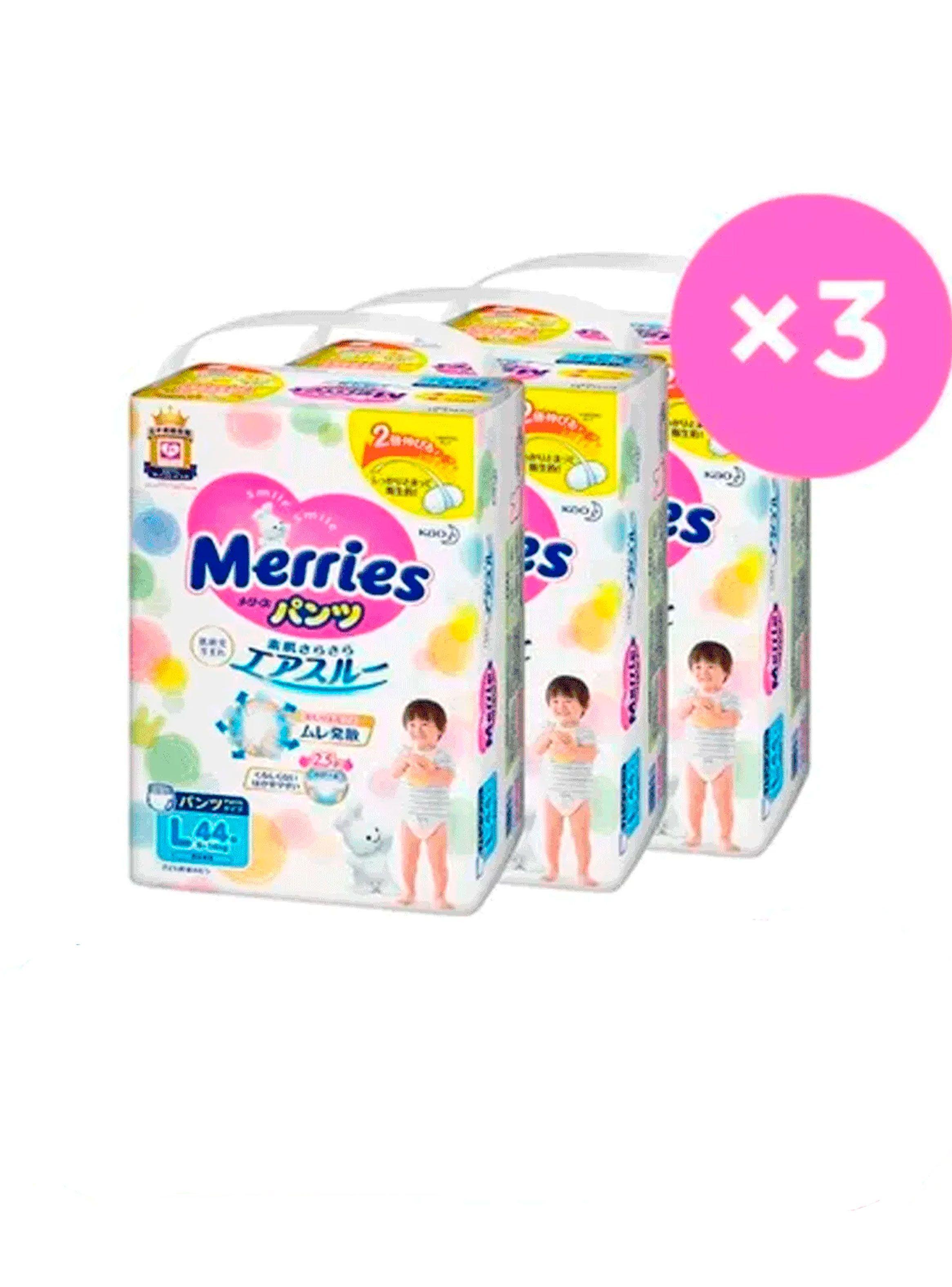 Pañales Merries Pants Super Jumbo L 44x3 Pcs-0