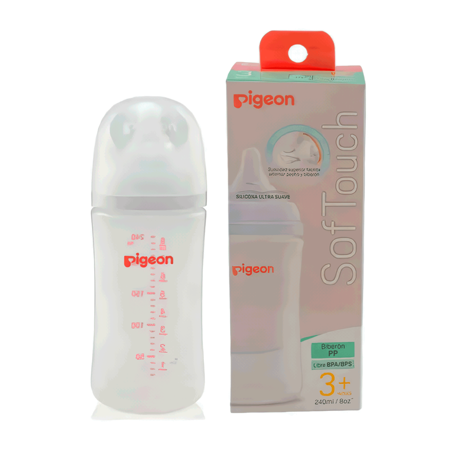 Mamadera Softouch Boca Ancha 240Ml Pp 3+ m Pigeon-3