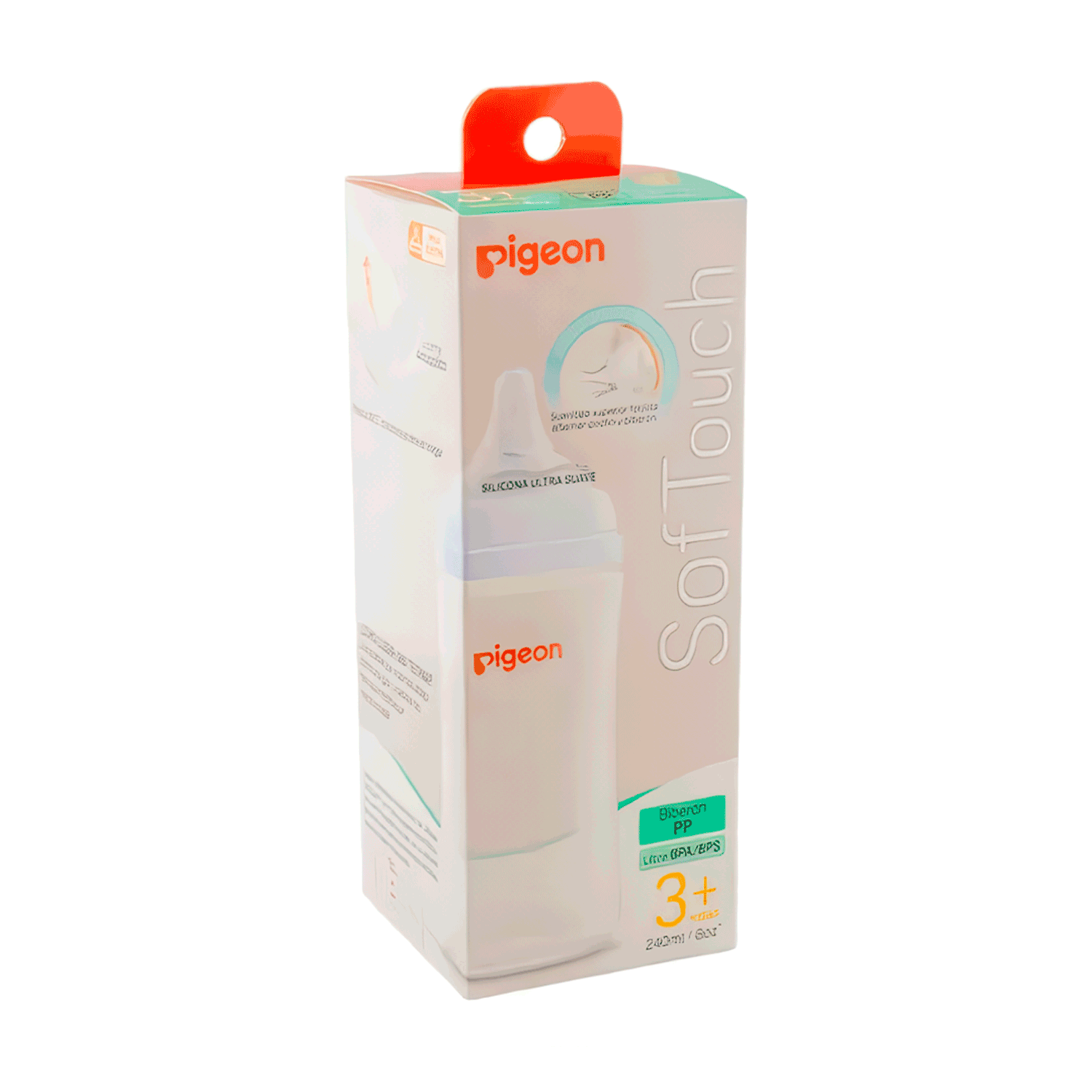 Mamadera Softouch Boca Ancha 240Ml Pp 3+ m Pigeon-4
