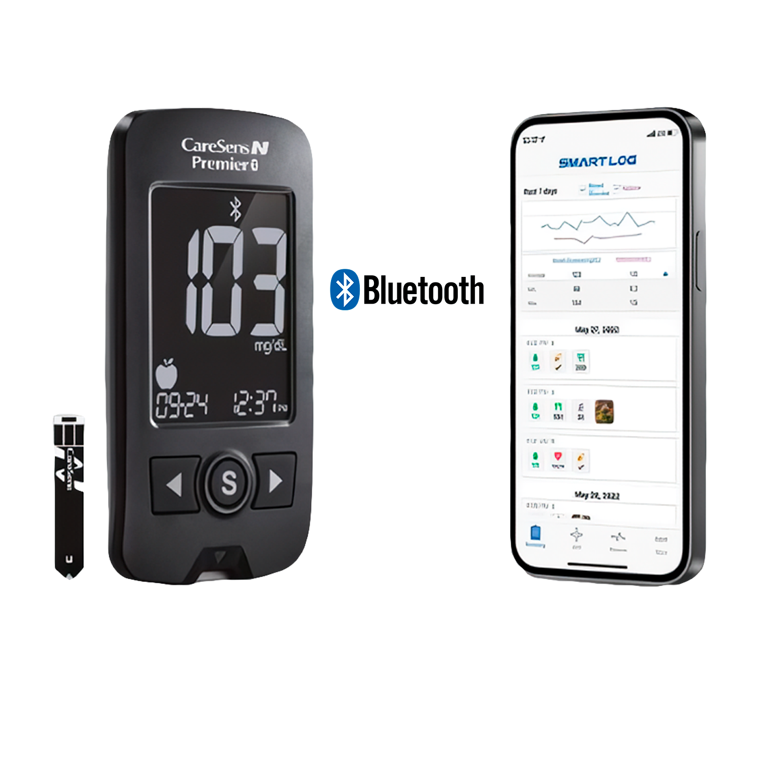 Glucómetro Caresens N Premier Bluetooth Glicemia 50Cintas+50Lancetas-4