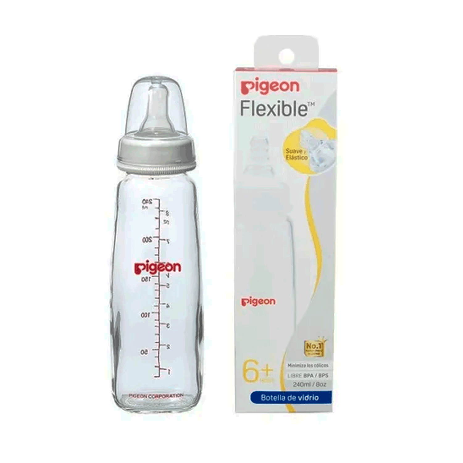 Mamadera Vidrio 240Ml Flexible Pigeon-3