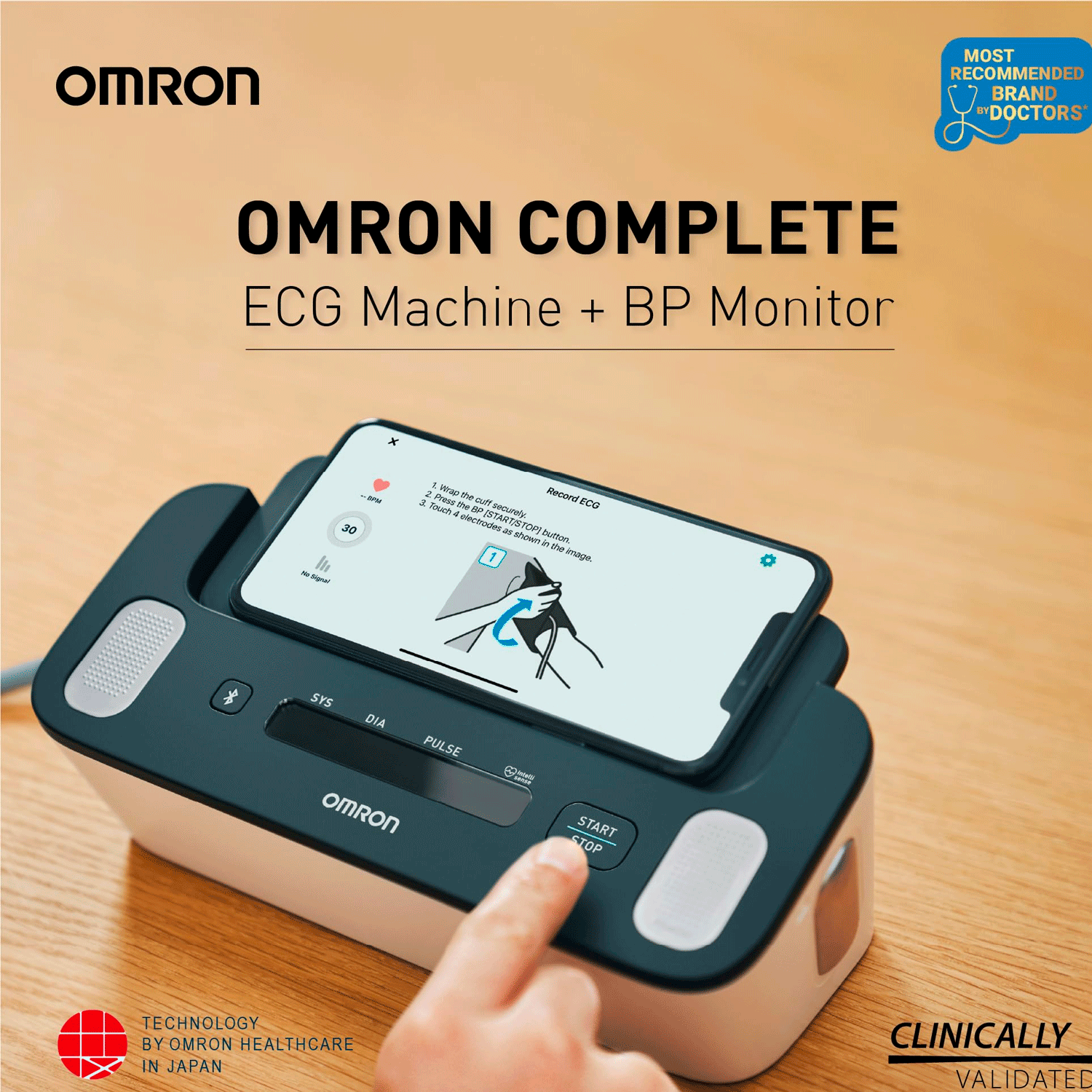 Toma Presión De Brazo Omron Hem7530t Con Electrocardiograma-4