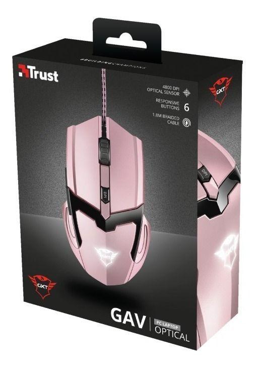 Mouse Gamer Gxt 101 Gav Rosado Trust 4800dpi 6 Botones-4