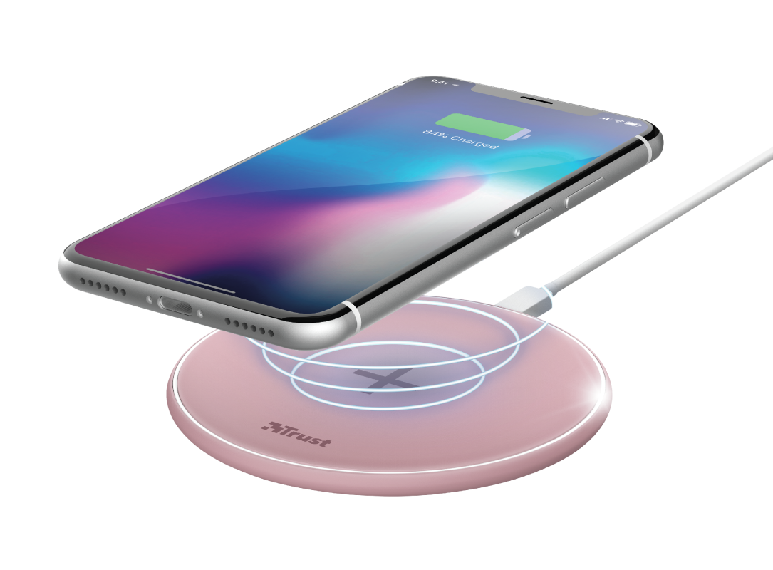 CARGADOR INALÁMBRICO SMARTPHONE QYLO ROSA TRUST-1
