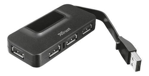 Adaptador Compacto Hub 4 Puertos Usb 2.0 Oila Trust-1