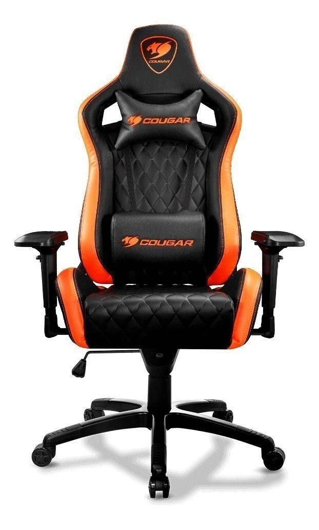 Silla De Escritorio Cougar Armor S Gamer Ergonómica Black Y Orange Con Tapizado De Cuero Sintético-0