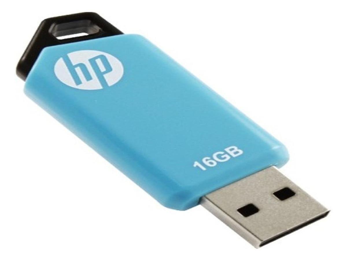 Pendrive Hp V150w 16gb 2.0 Celeste Y Negro-1
