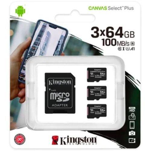Pack 3 Memoria Micro Sd 64gb Canvas Select Plus Kingston-1
