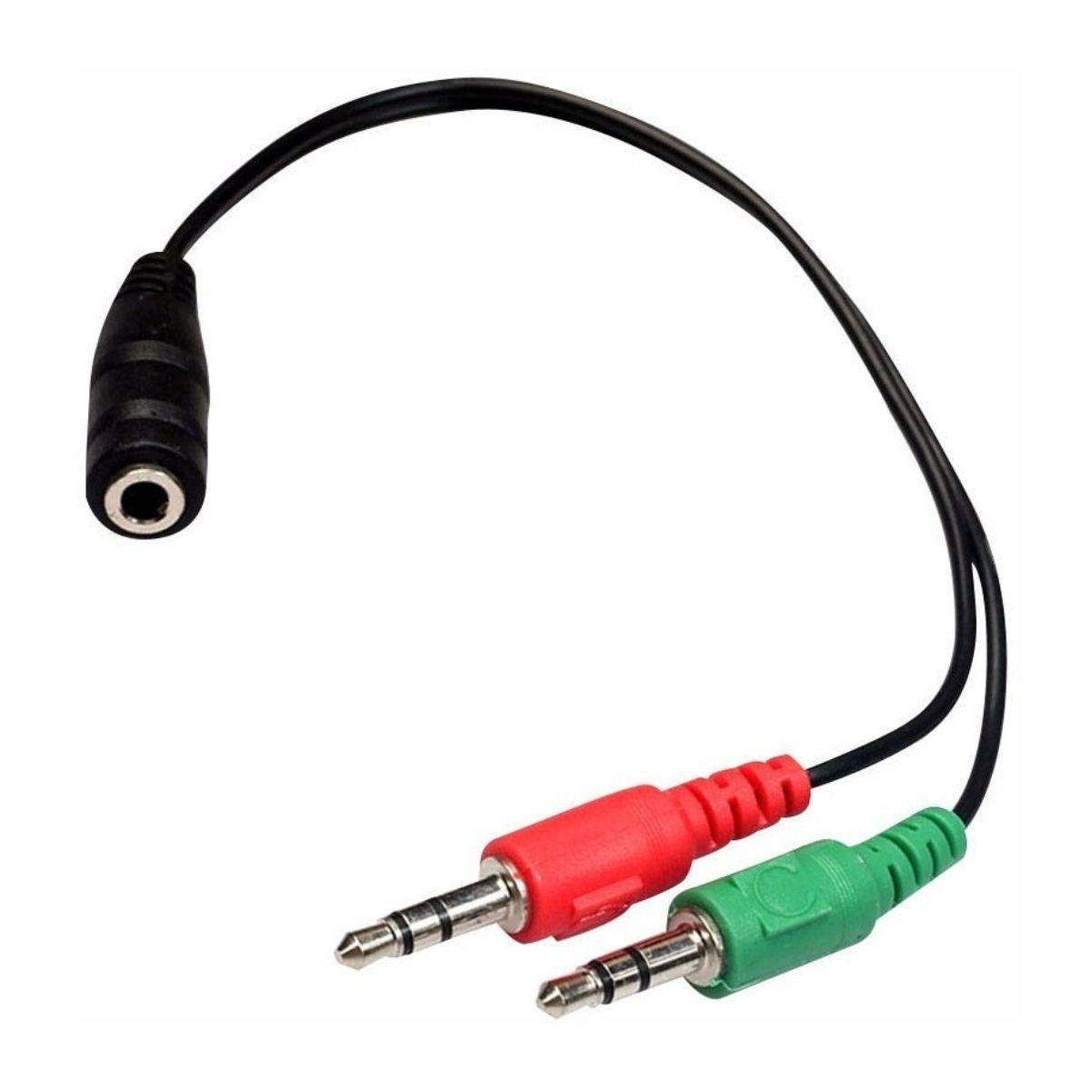 Cable De Audio 3,5mm Hembra A 2 Plug 3,5mm Macho 0,15mts-0