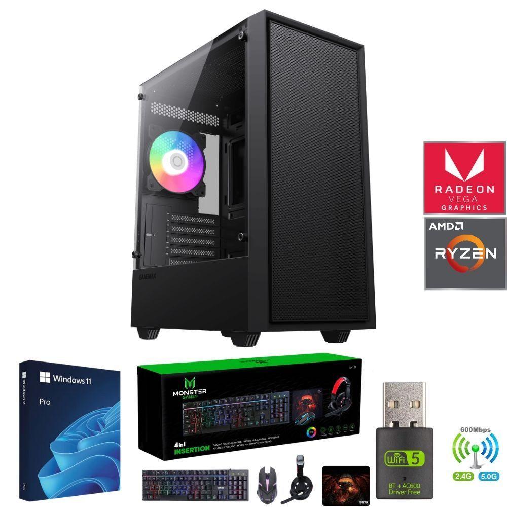  Pc Gamer Amd Ryzen 5 4600G + 16GB + Vega 7 + 480GB + Monitor 22 + STORM-1