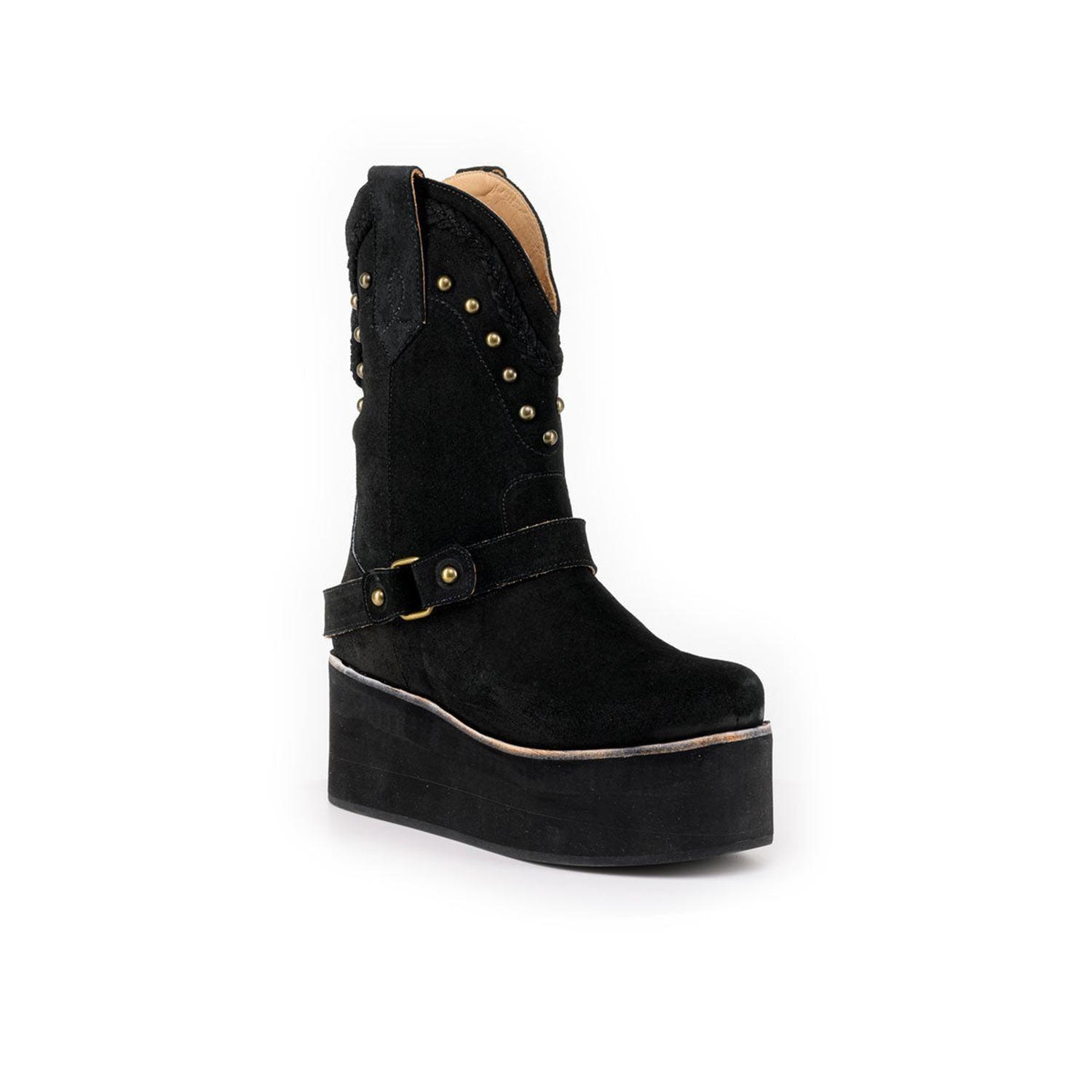 BOTIN DE PLATAFORMA KARINA NEGRO DE CUERO-1