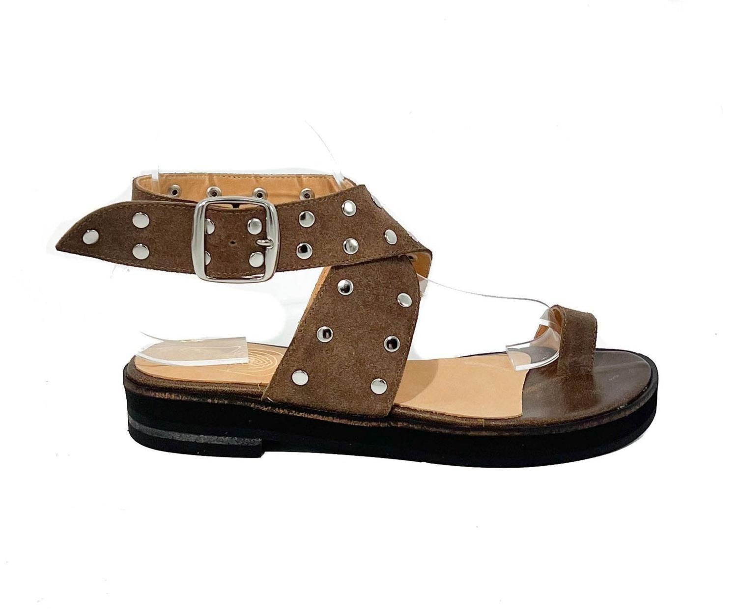 SANDALIA DE CUERO PAO TAUPE-1