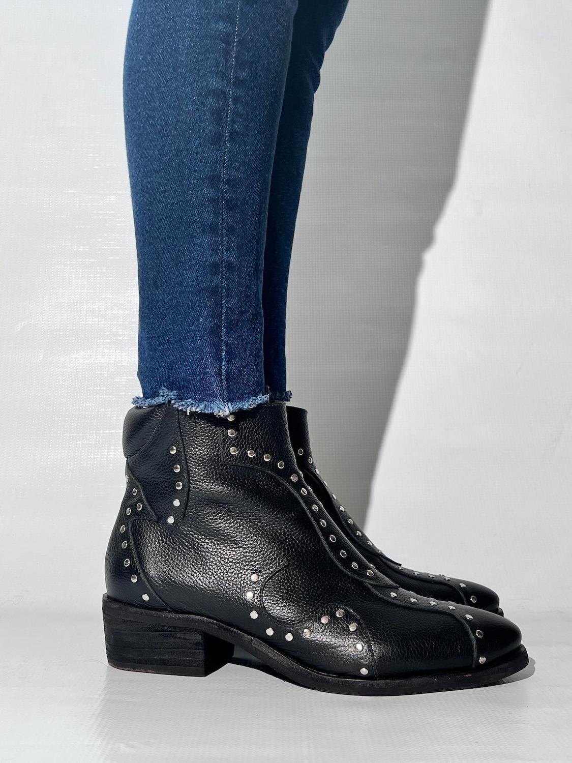 BOTÍN DE CUERO NICOLE NEGRO-8