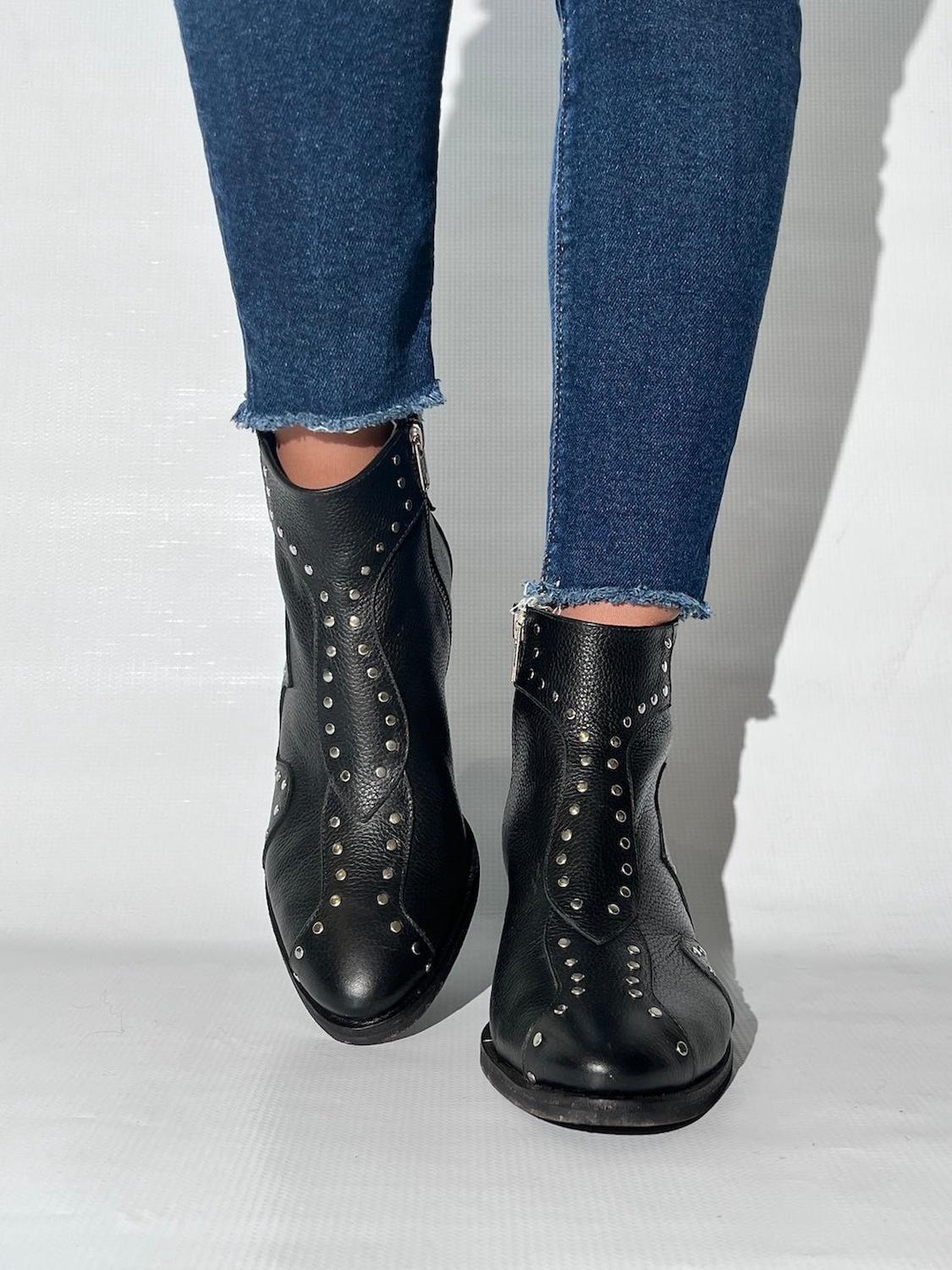 BOTÍN DE CUERO NICOLE NEGRO-9