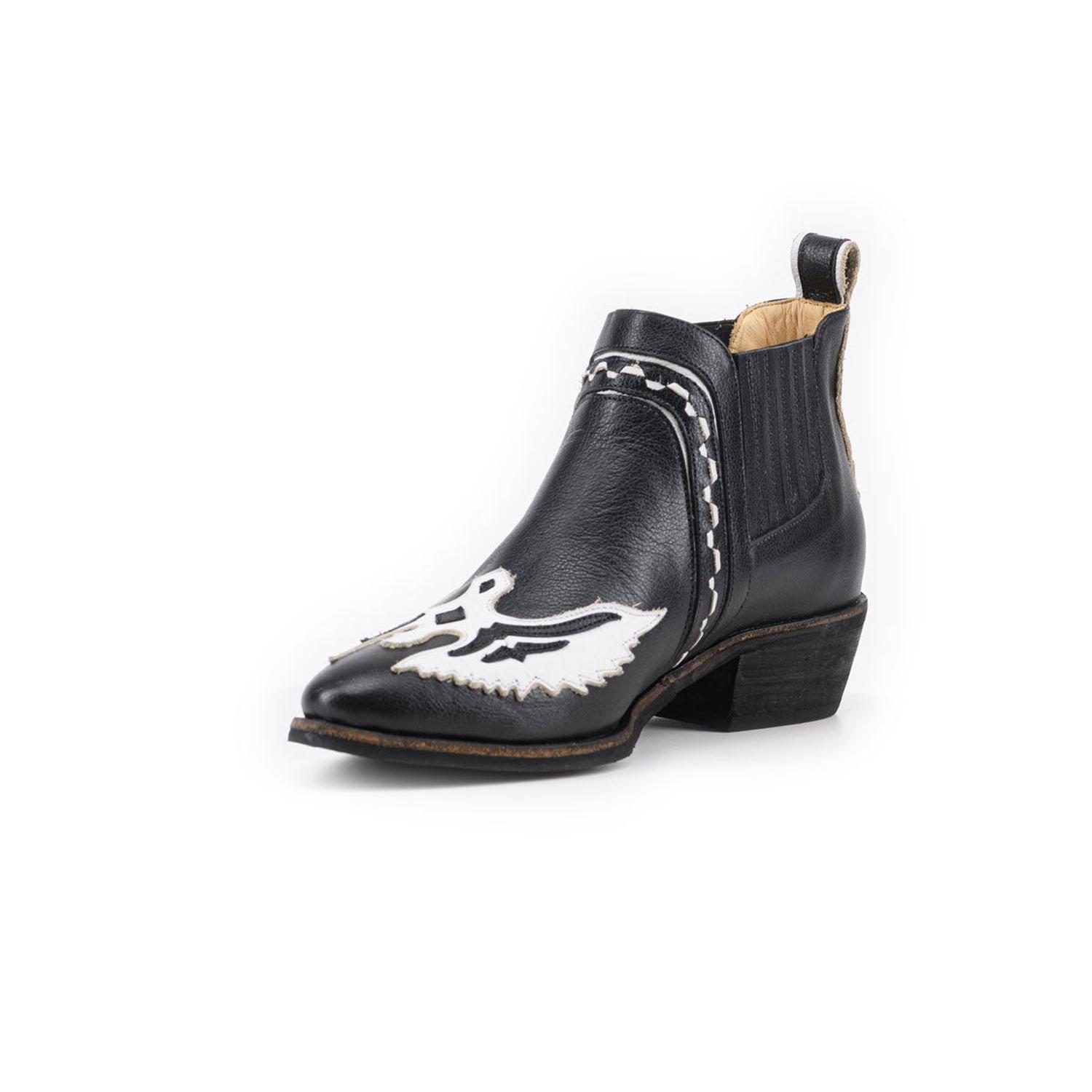 BOTÍN DE CUERO MILENA NEGRO DE CUERO MUJER-3