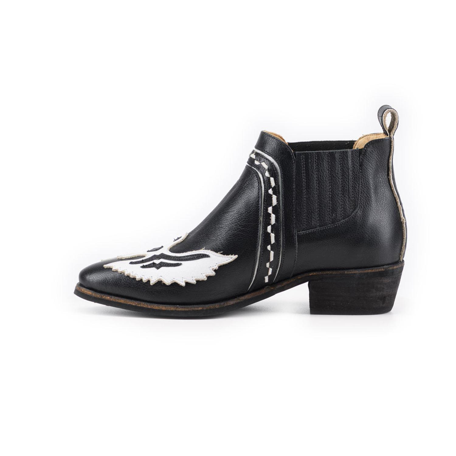 BOTÍN DE CUERO MILENA NEGRO DE CUERO MUJER-4