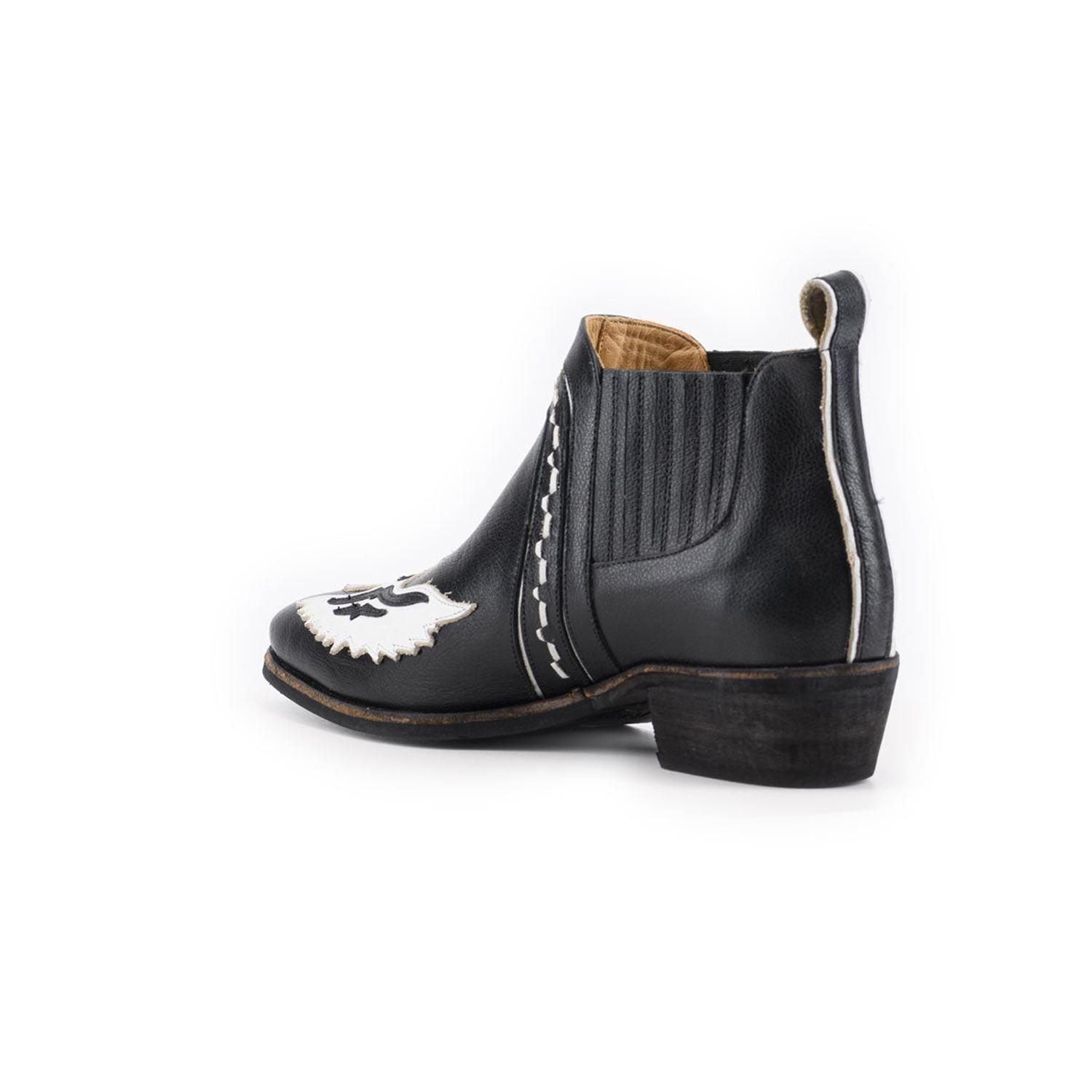 BOTÍN DE CUERO MILENA NEGRO DE CUERO MUJER-5